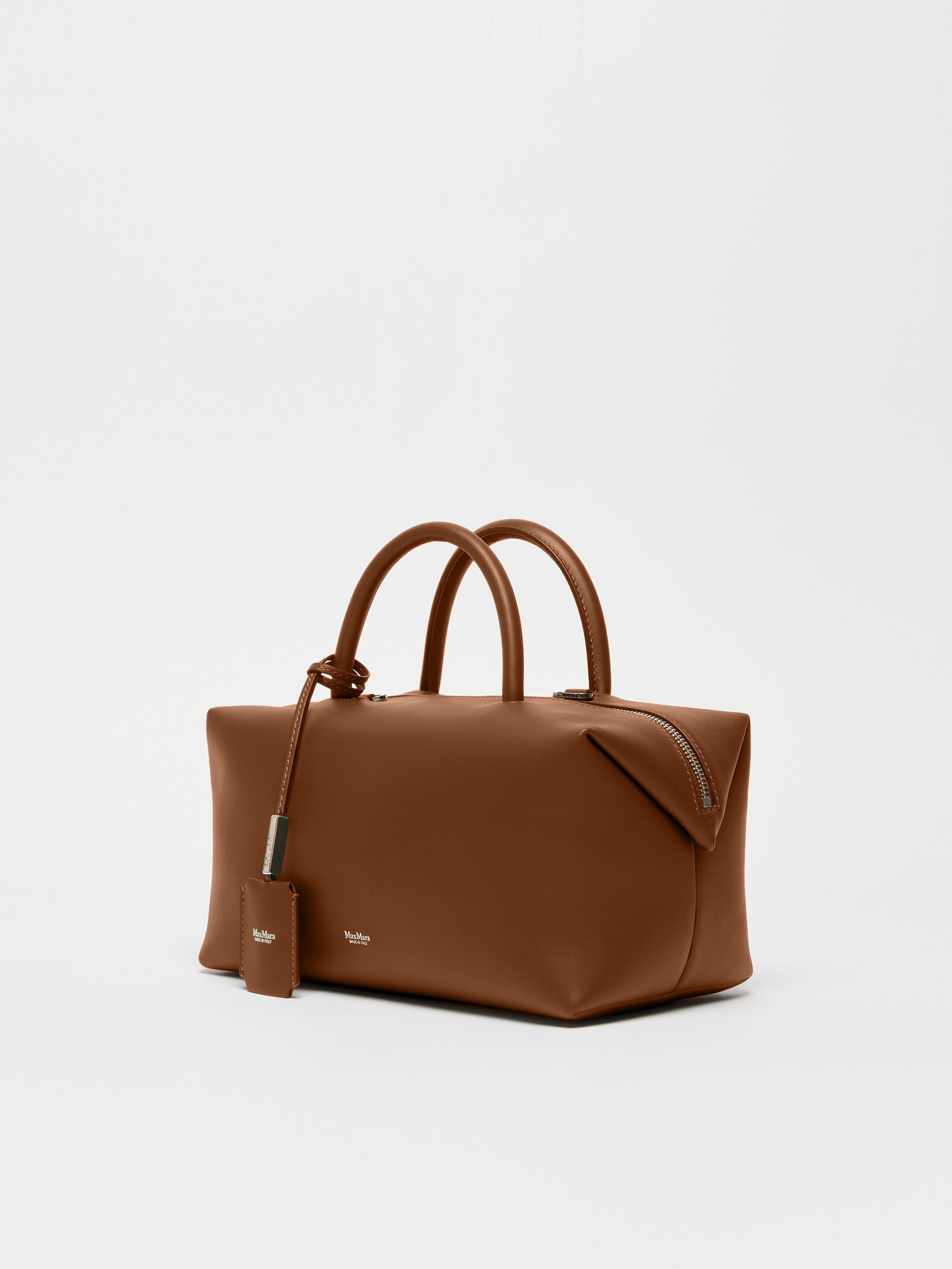 Max Mara Medium Natural Leather Bowler Bag In Brown