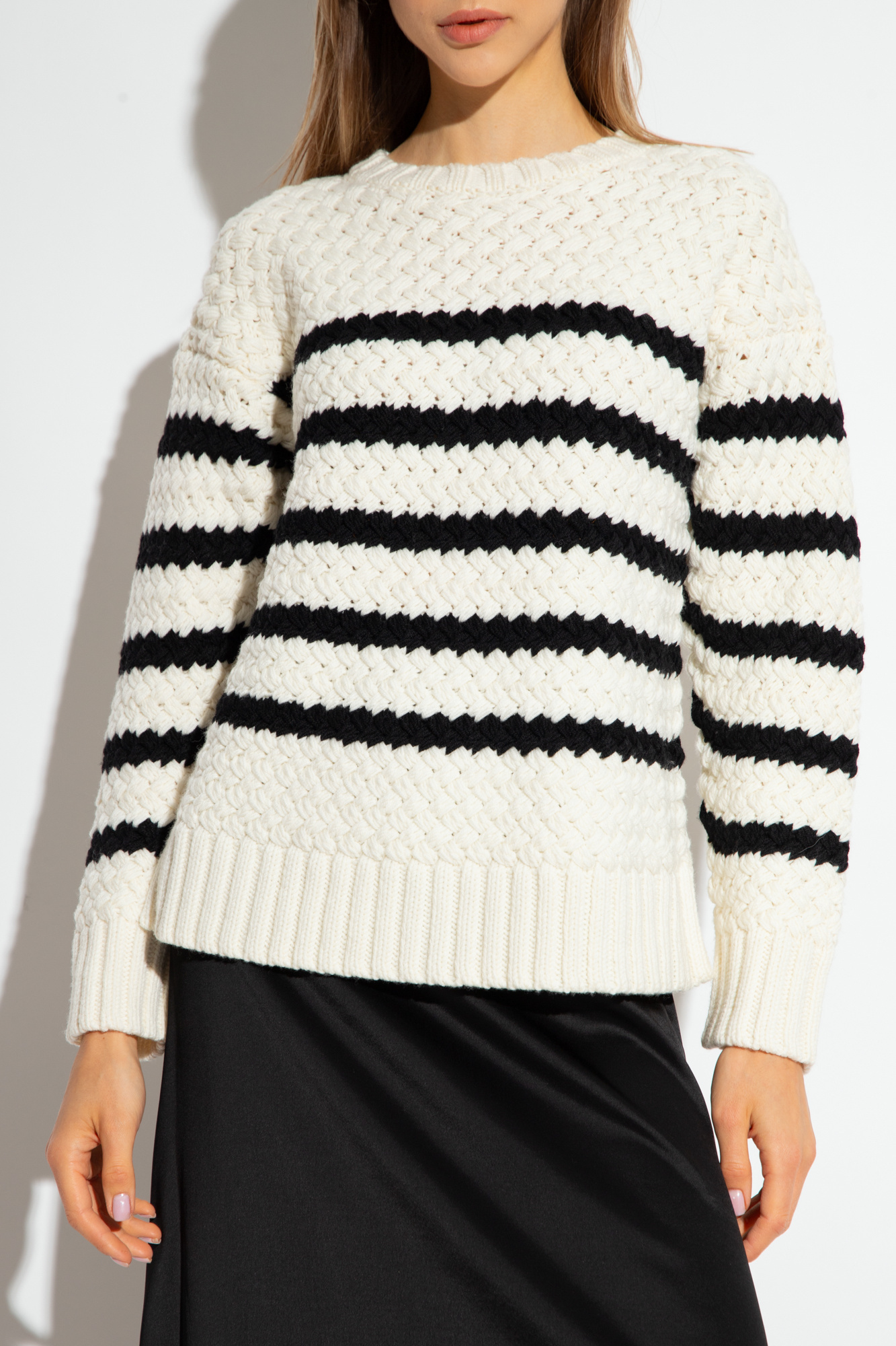 Alanui The Mariner Striped Wool Jumper In White