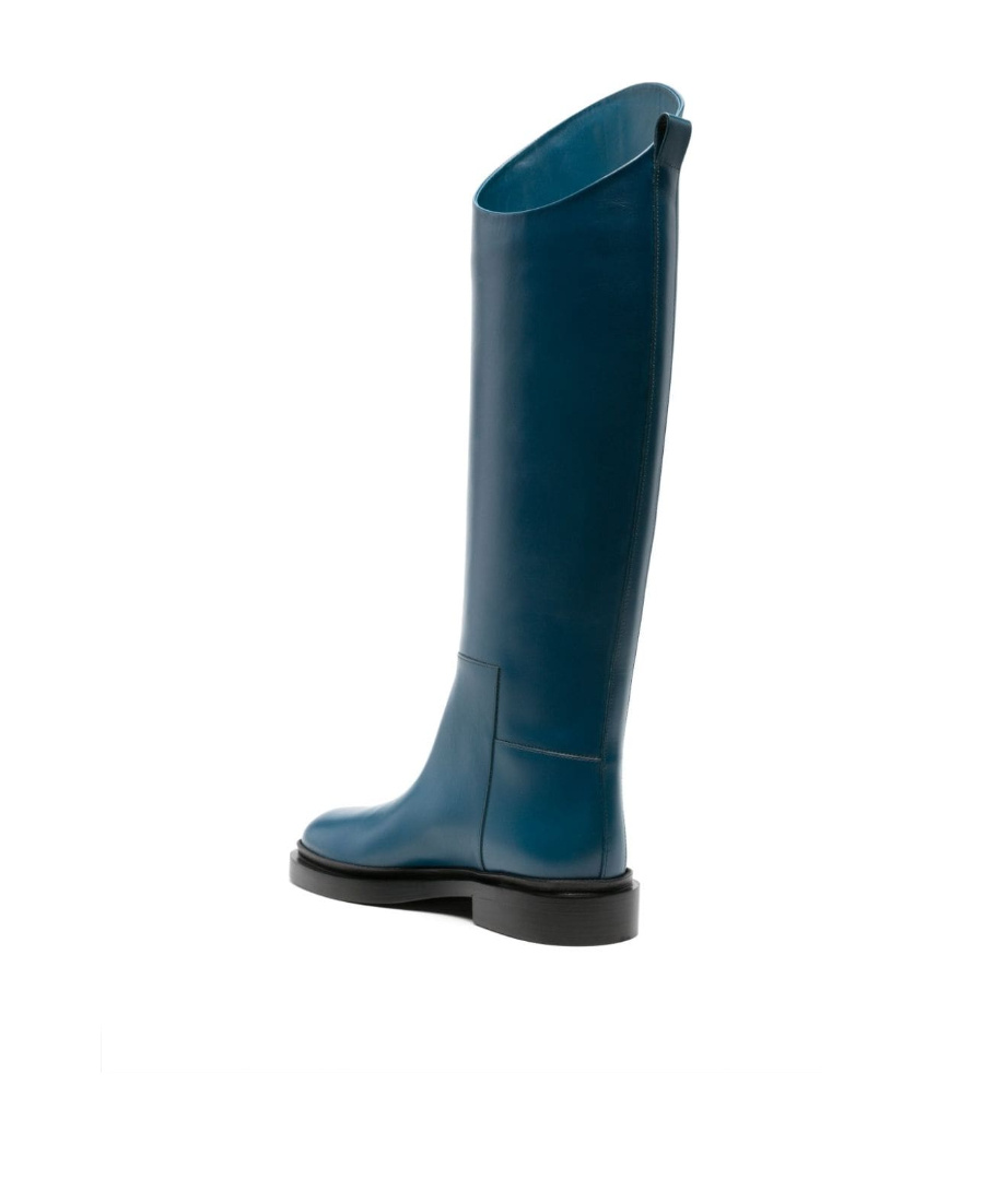 Jil Sander Almond-toe Knee-length Boots In Blue