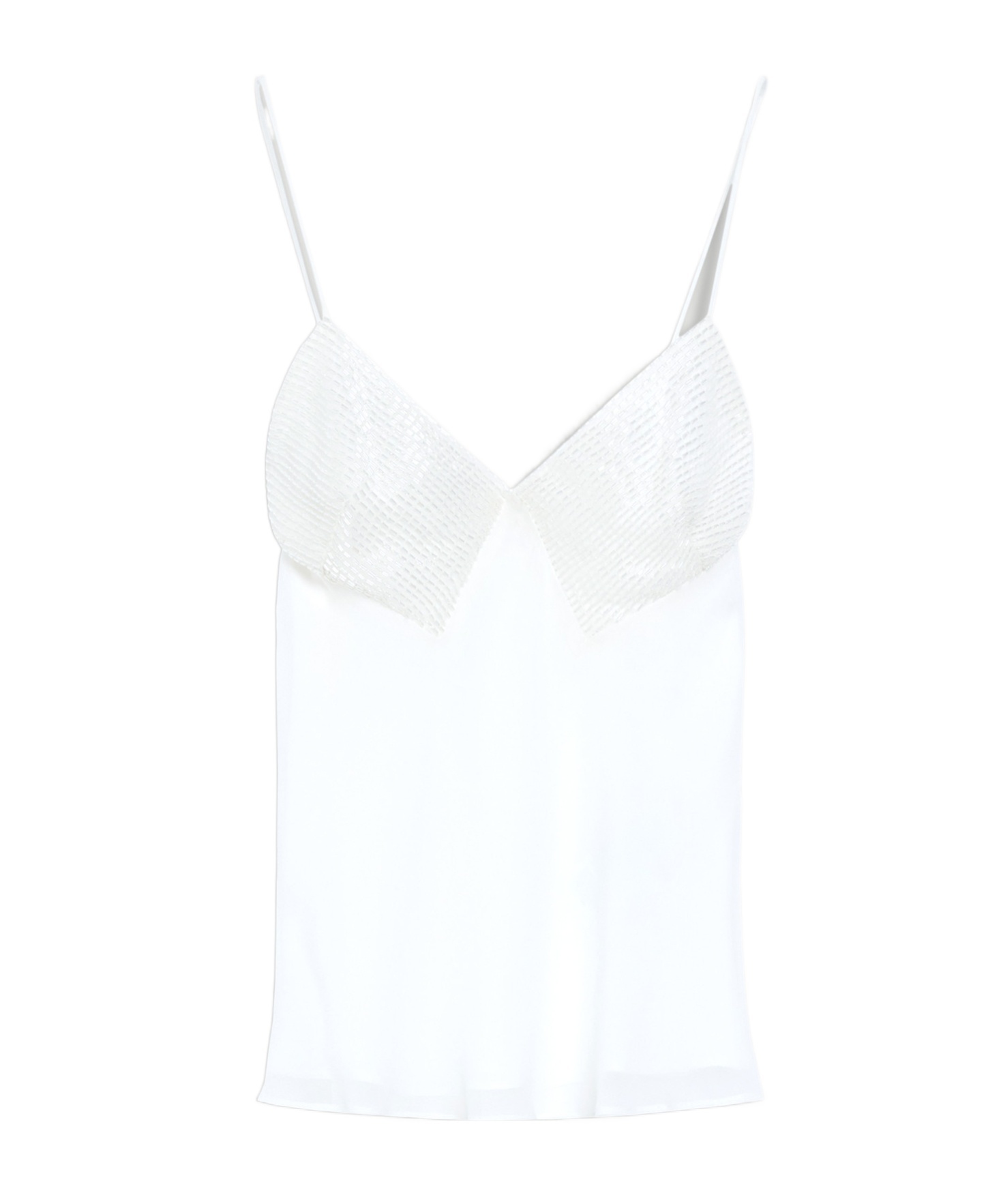 Max Mara Silk Georgette Top In White