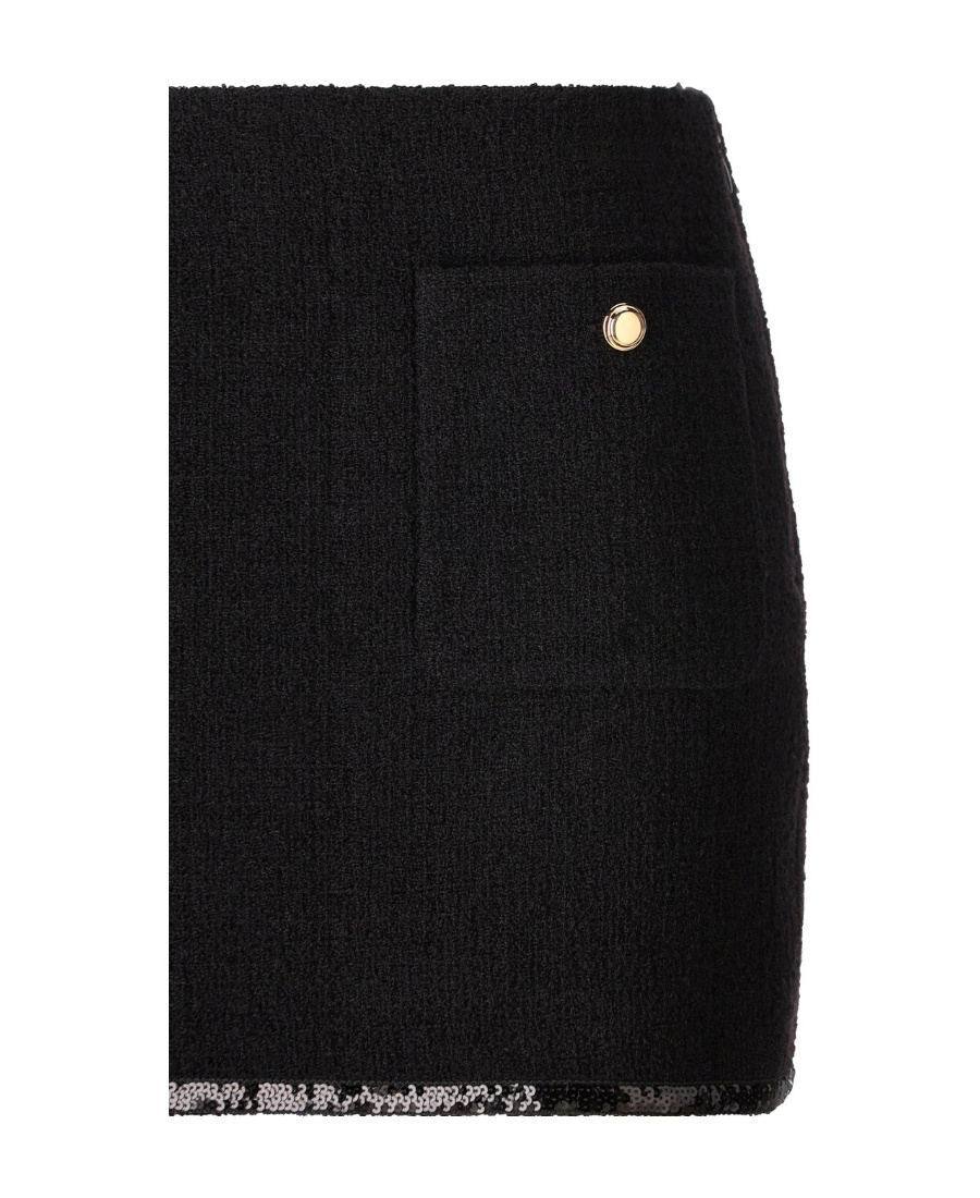 Miu Miu Skirt With Front Pockets And Textured Fabric In Black