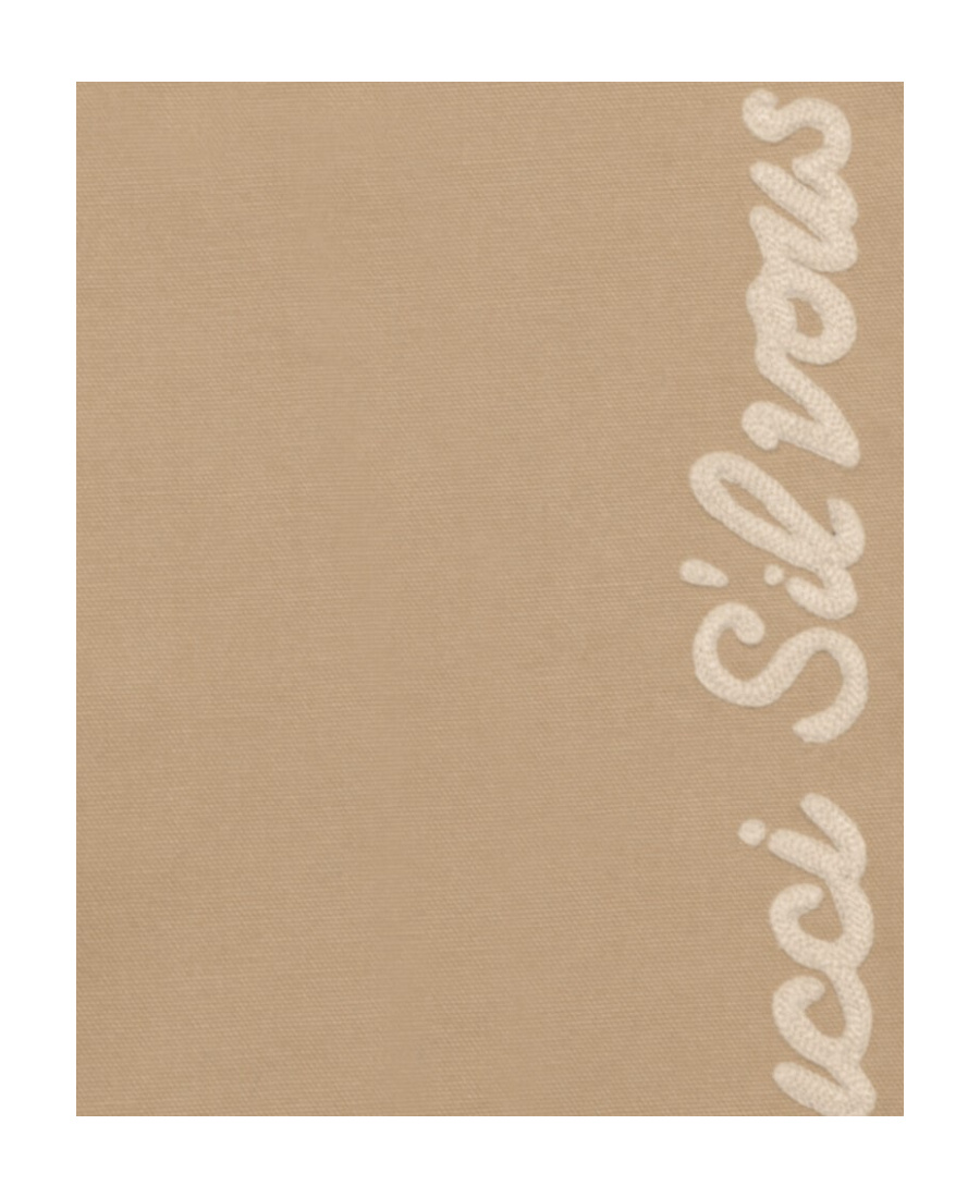Gucci Embroidered-logo Straight Trousers In Nude