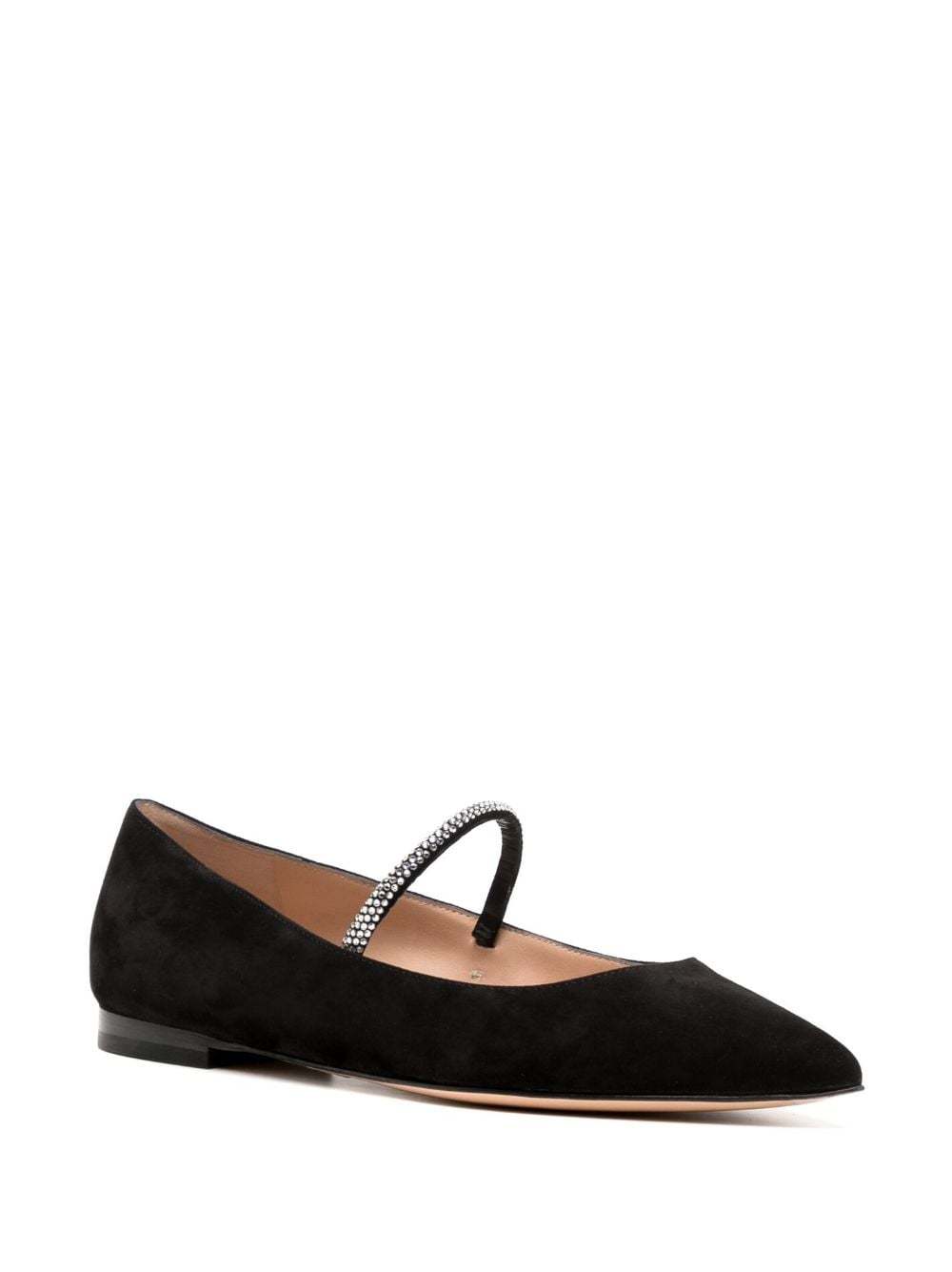 Gianvito Rossi Crystal-embellished Pointed-toe Pumps In Black