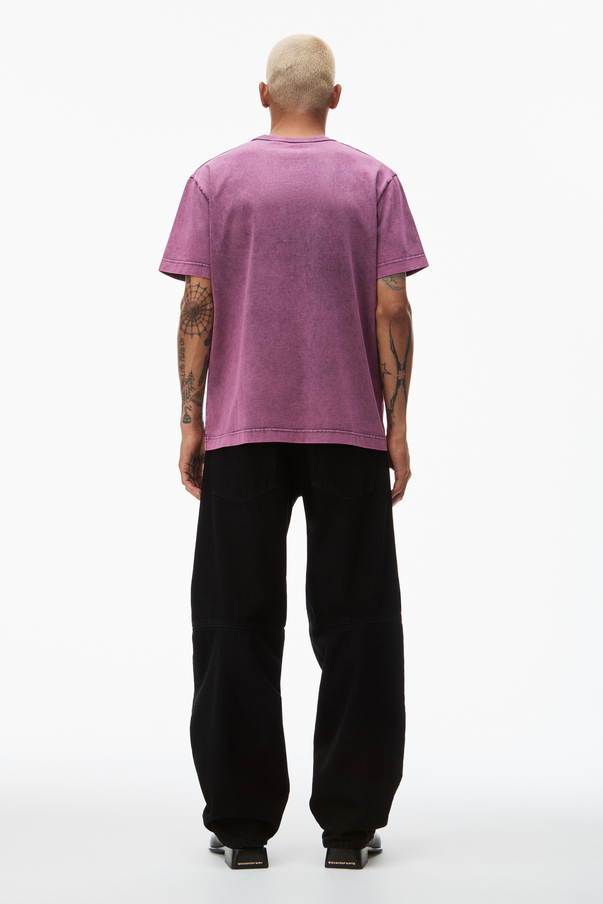 Alexander Wang Pink Embossed T-shirt In Pink
