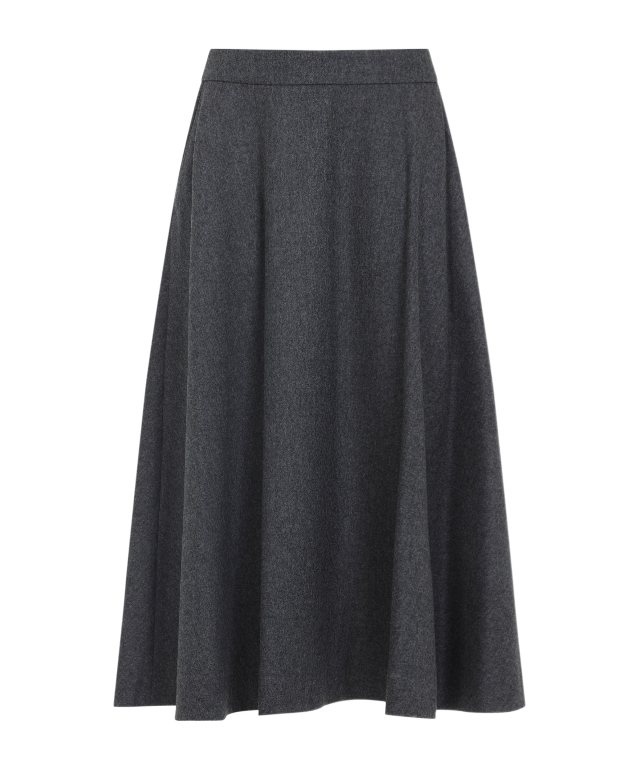 Max Mara Mid-length Grey Wool Blend Skirt In Black
