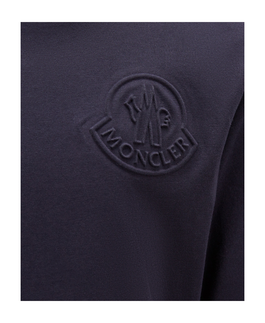 Moncler Logo-patch Cotton T-shirt In Blue