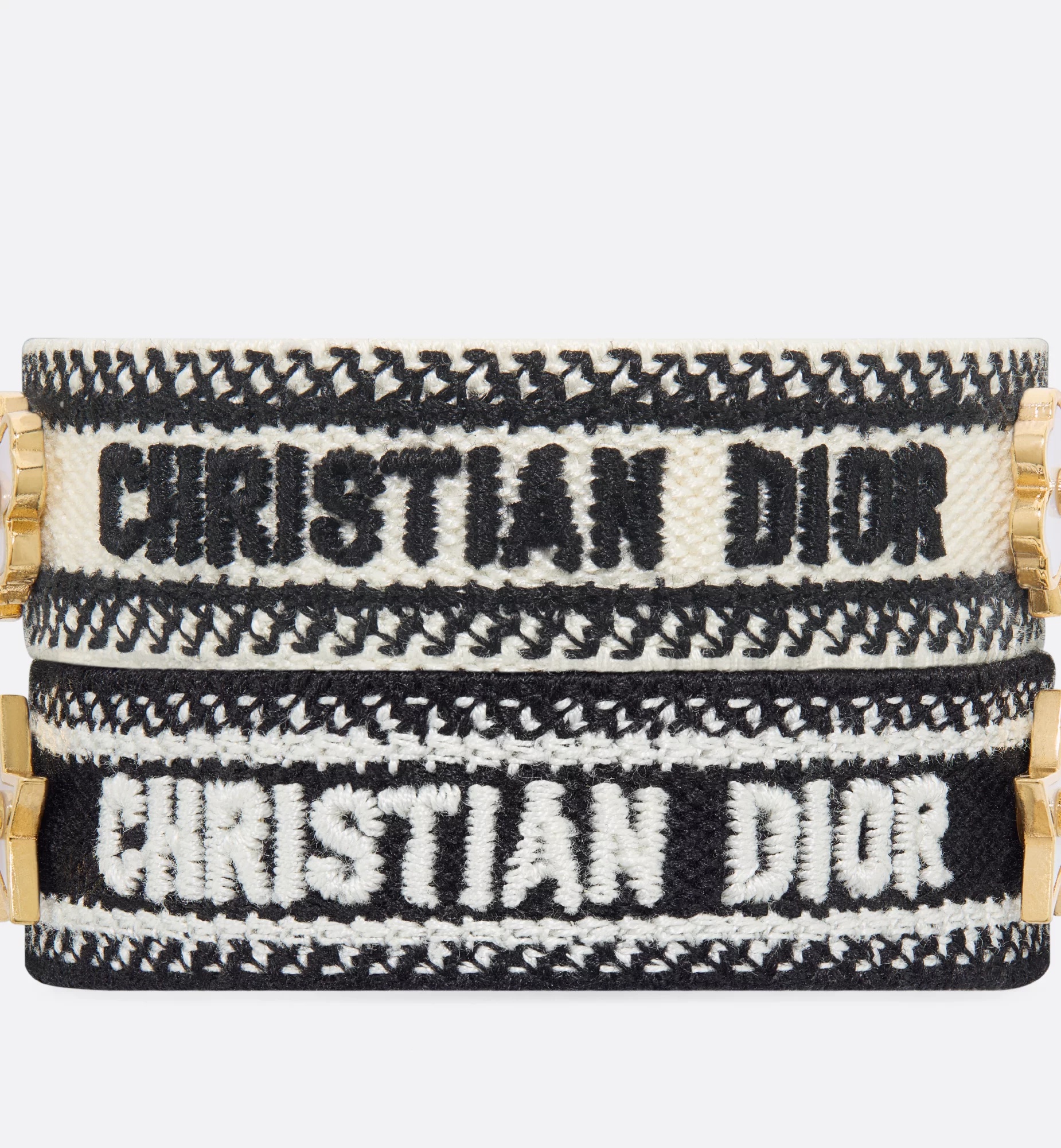 Dior Logo Bracelet Set In Black