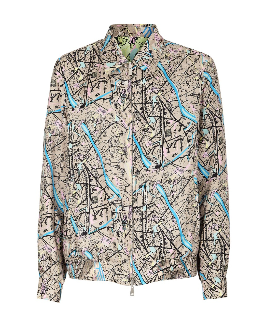 Fendi Map Reversible Long-sleeved Shirt In Green