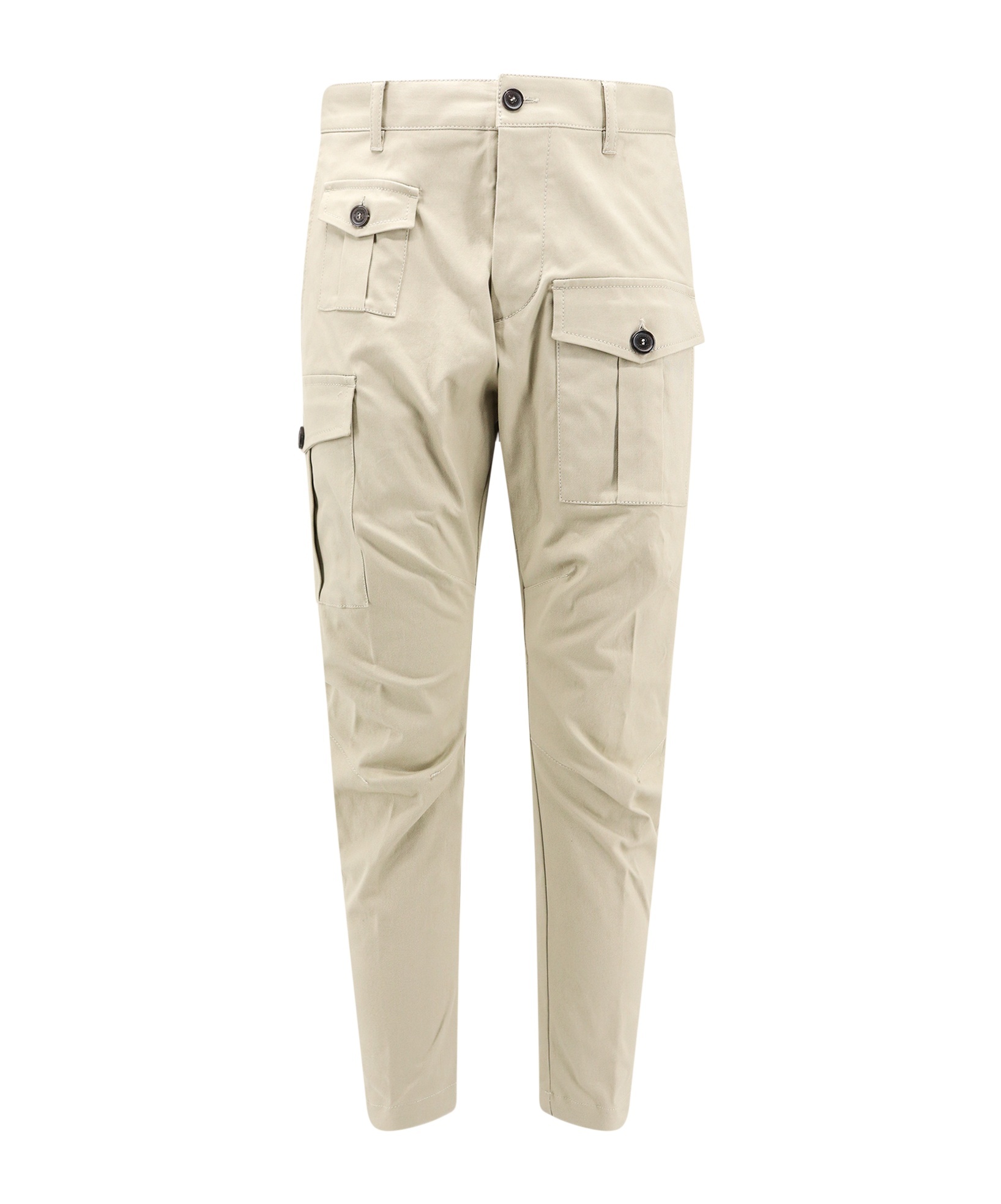 Dsquared2 Cotton Cargo Trouser With Logo Patch In Nude