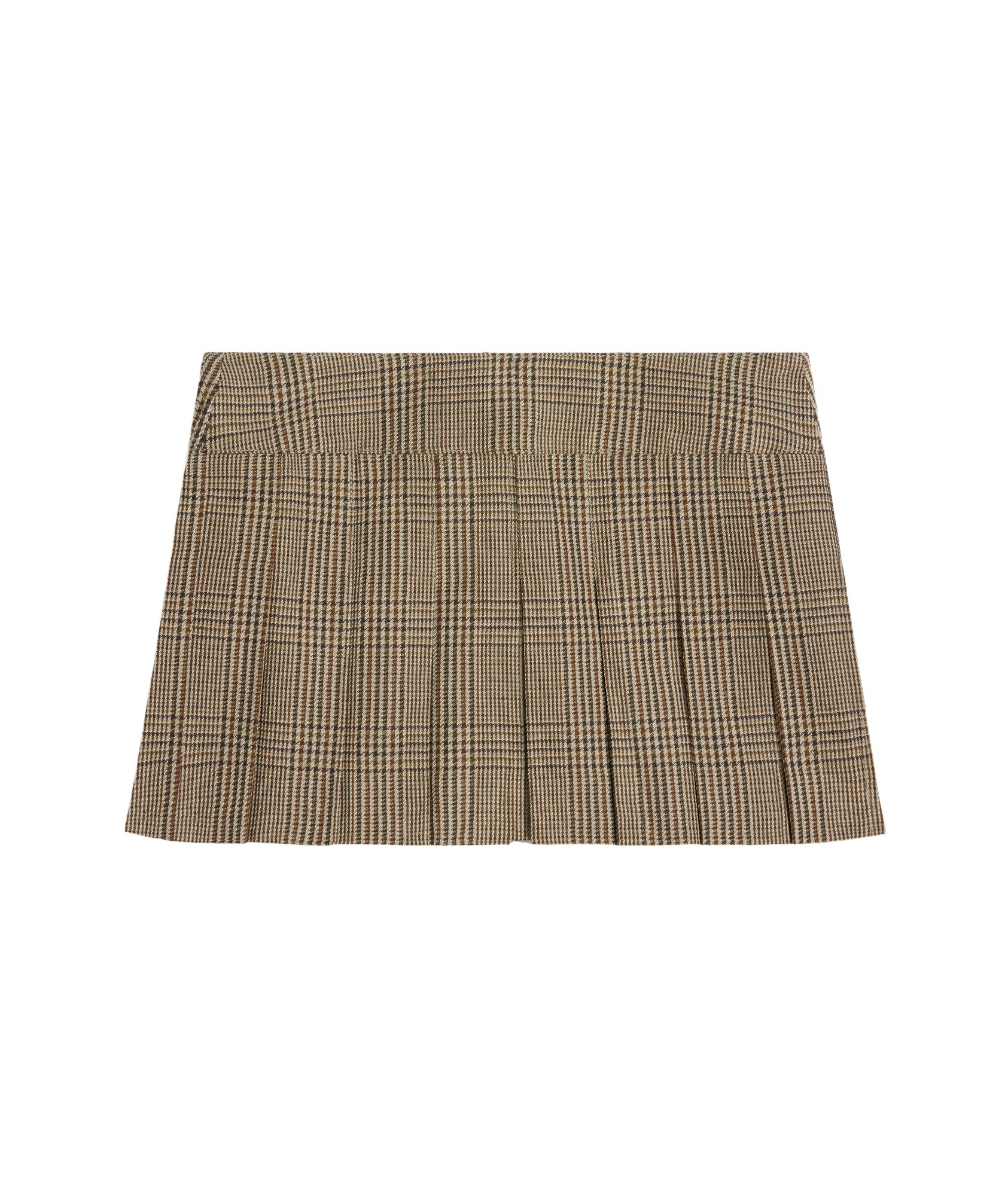 CELINE PLEATED BANDEAU MINI SKIRT IN LINEN AND WOOL