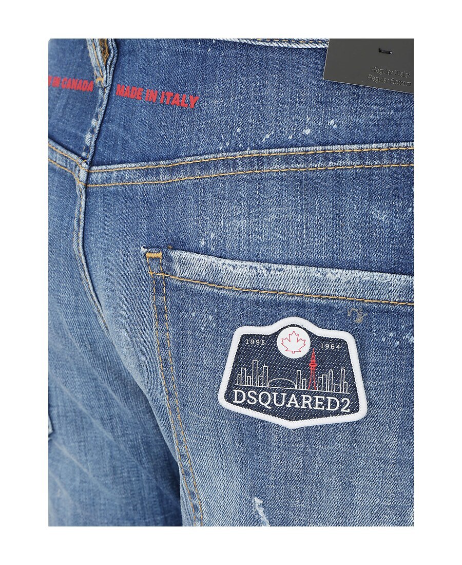 Shop Dsquared2 Ink Splashes Straight Jeans In Blue