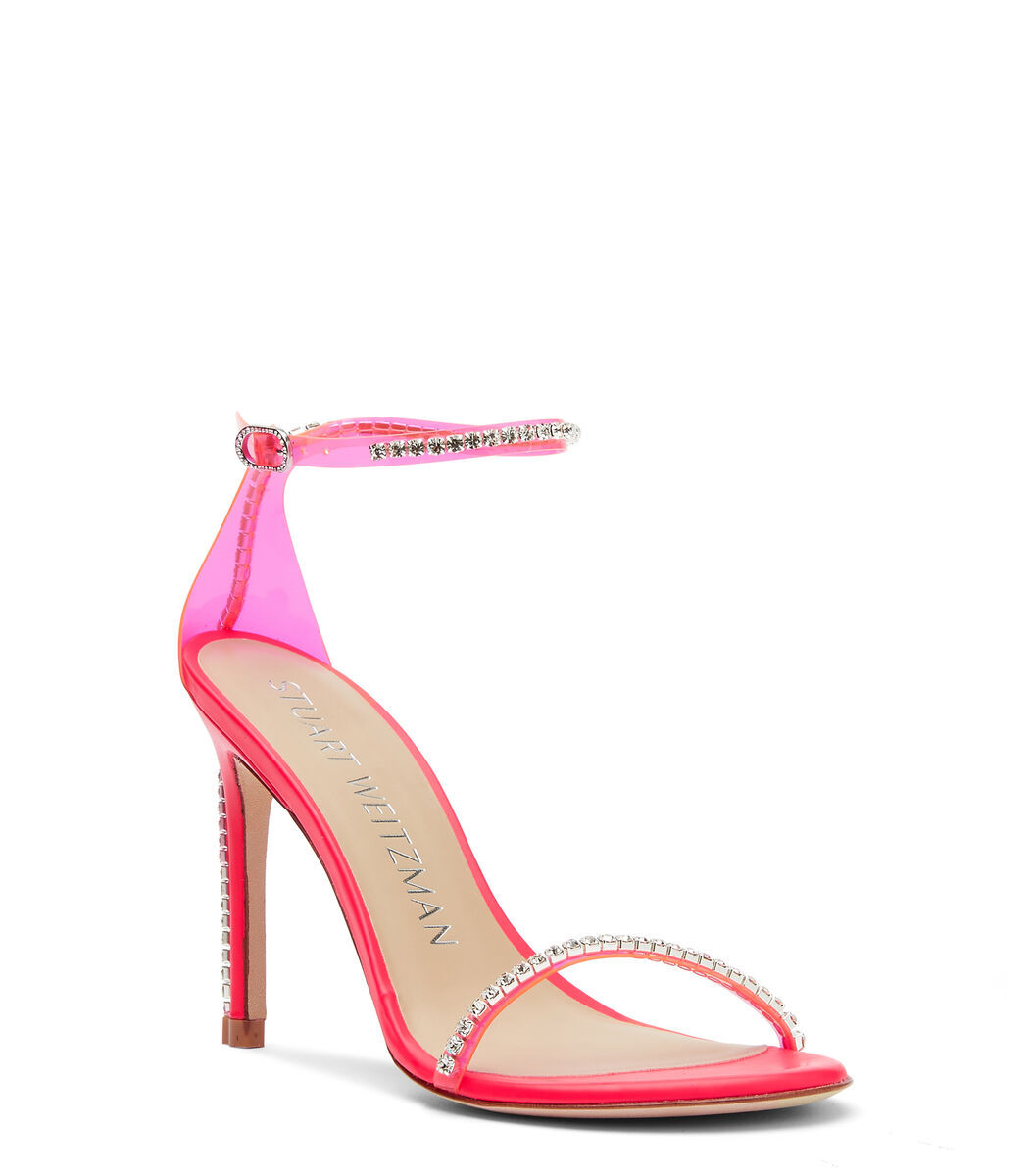 Stuart Weitzman Crystal-embellished 120mm Heel Sandals In Red