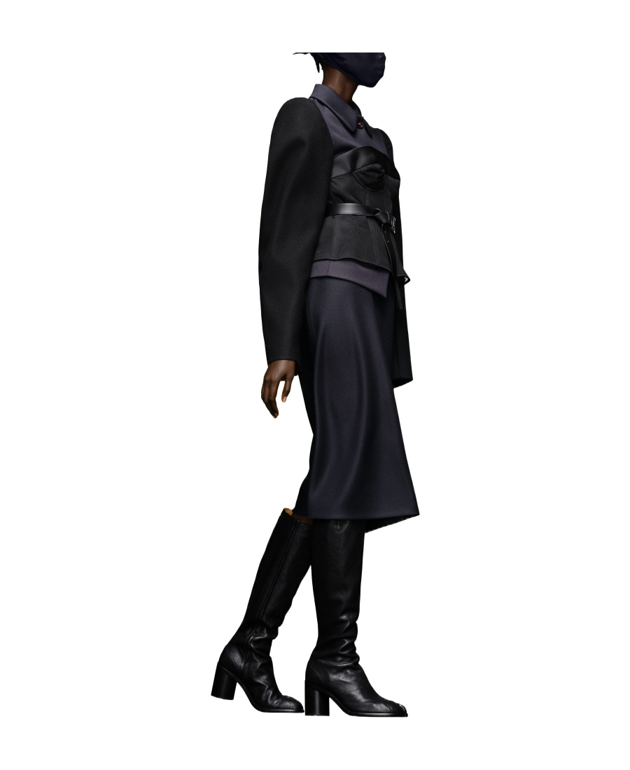 Maison Margiela Mesh-panel Cropped Top In Black