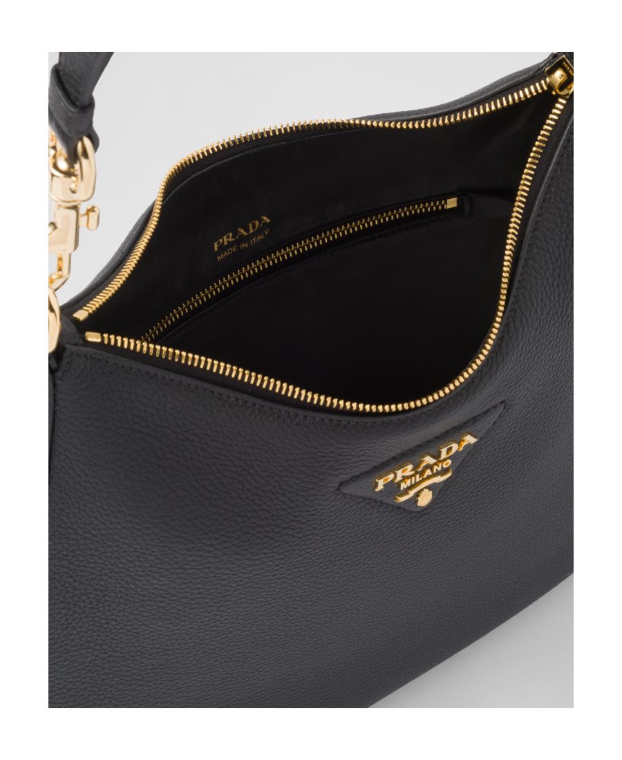 Prada Triangle-logo Shoulder Bag In Black