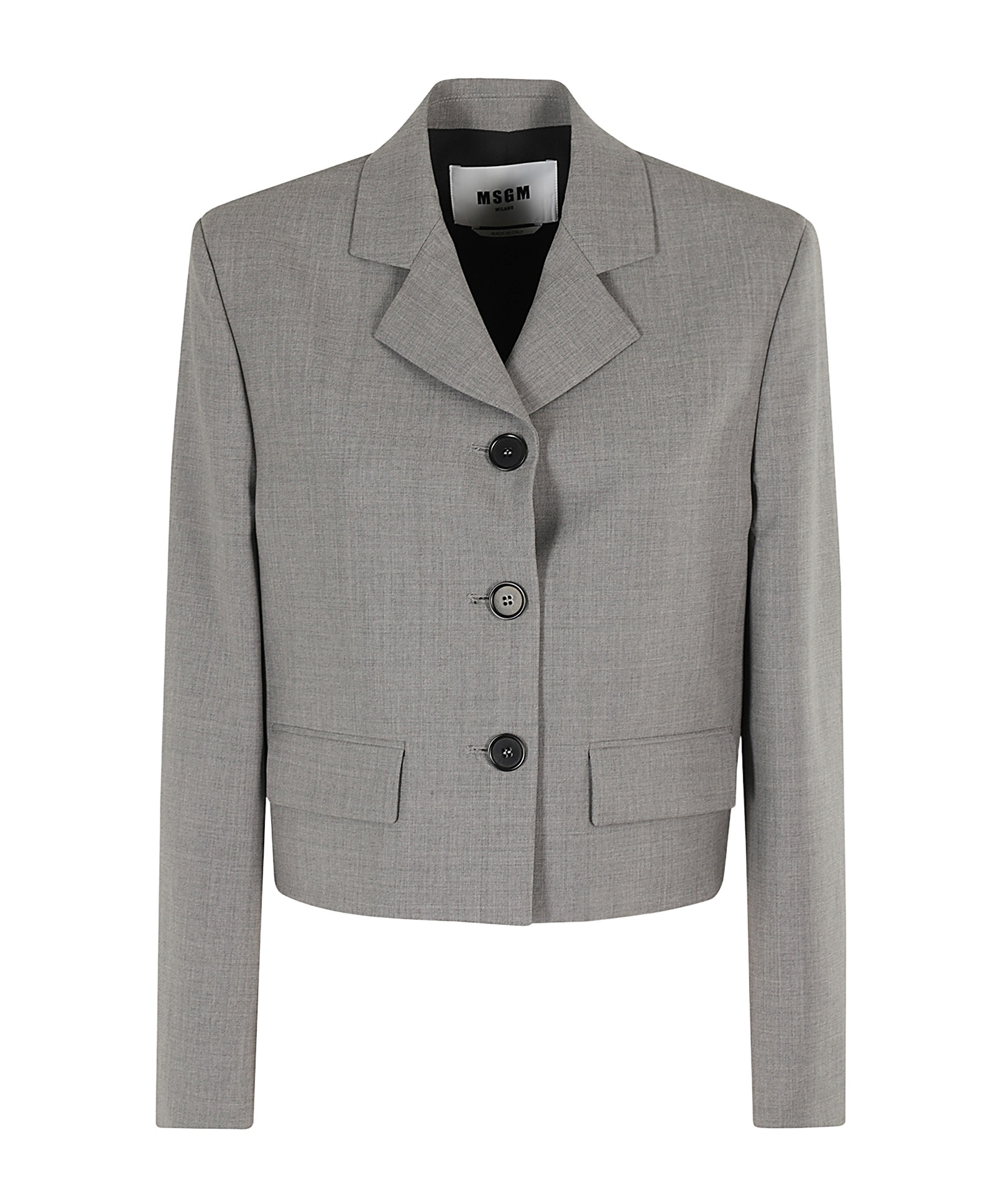 Msgm Long-sleeved Suit Coat In Gray