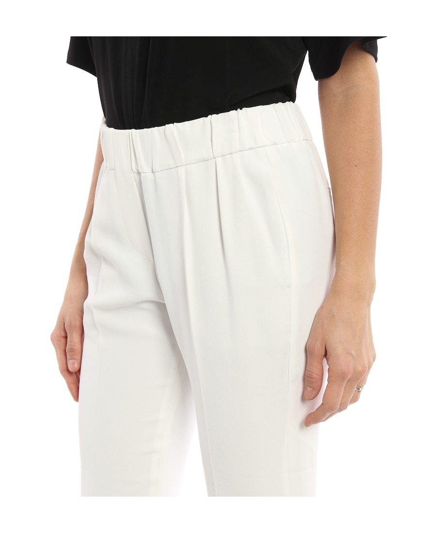 Brunello Cucinelli Woman Pants Light Grey Size 10 Cotton, Brass In White