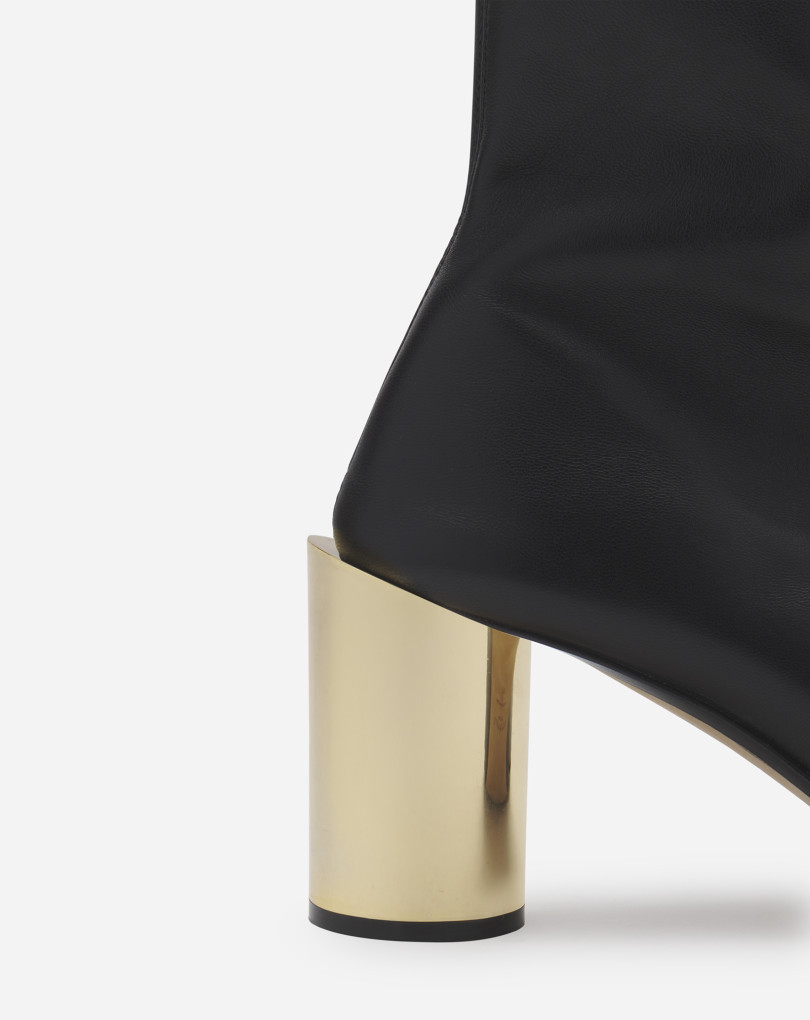 Lanvin 75mm Round-toe Leather Boots In Black