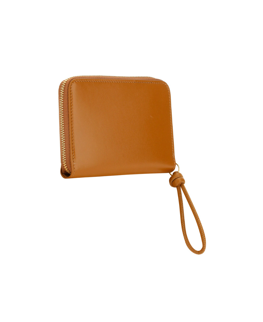 Jil Sander Logo-print Zip-up Wallet In Brown