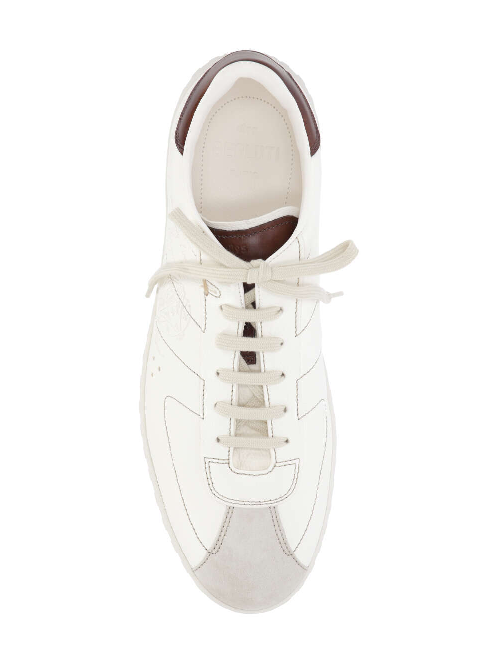 Berluti Trainer Leather Sneakers With Logo Engraving In White