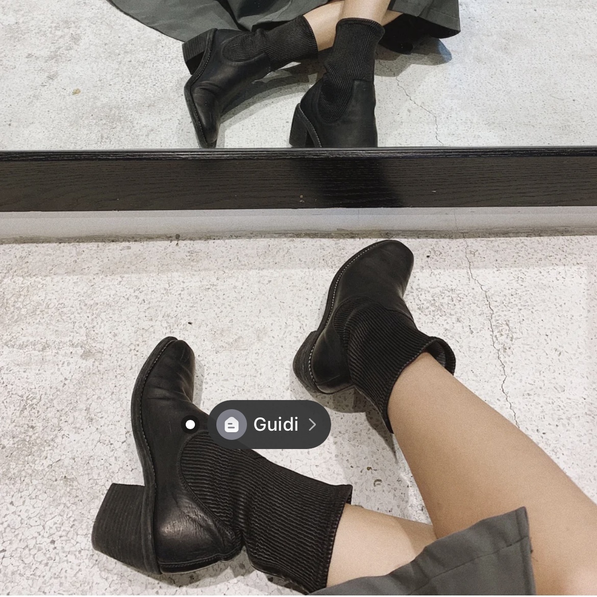 Shop Guidi Spliced Short Boots In Black