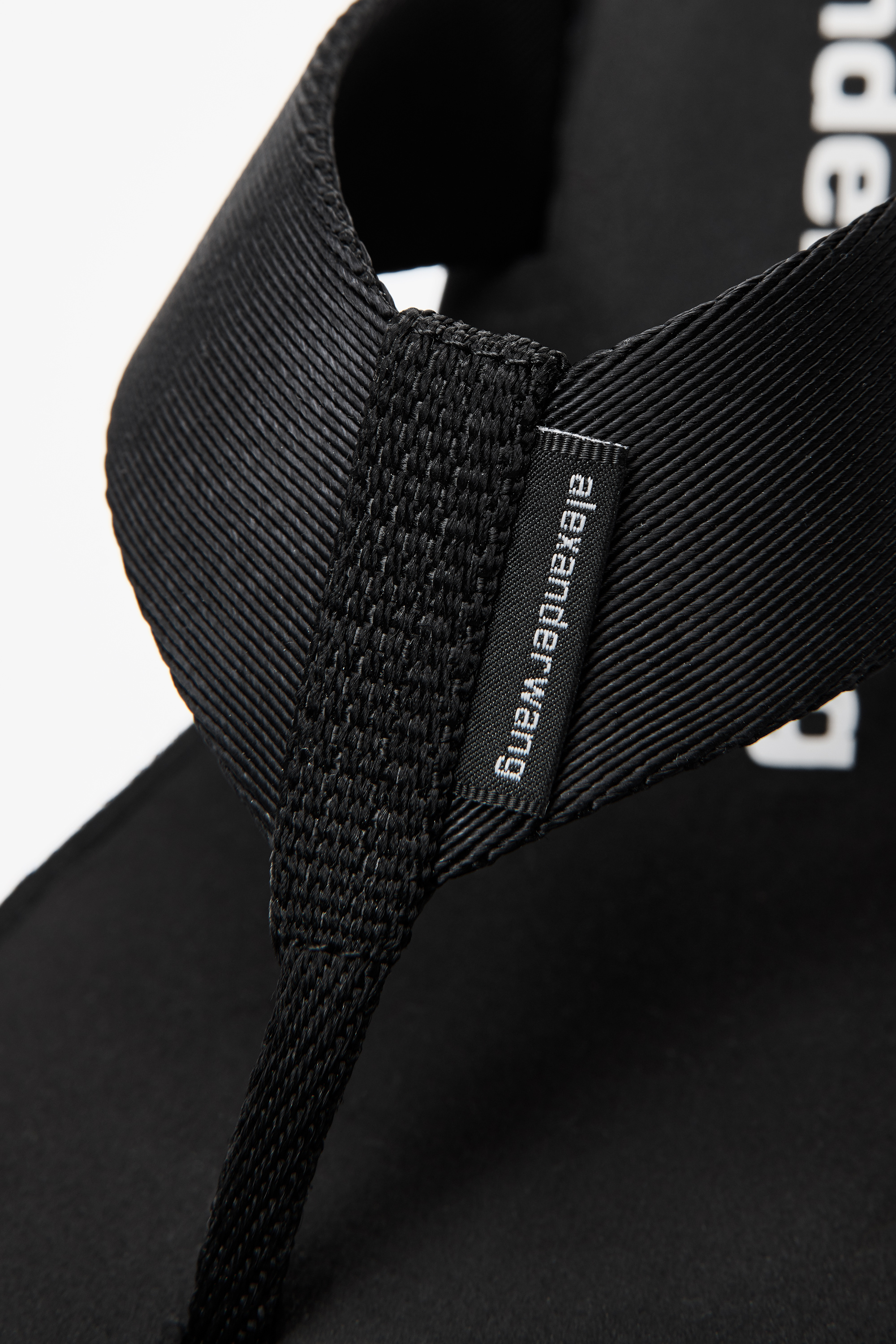 Alexander Wang Square Toe Logo Midsole Wedged Flip Flops In Black