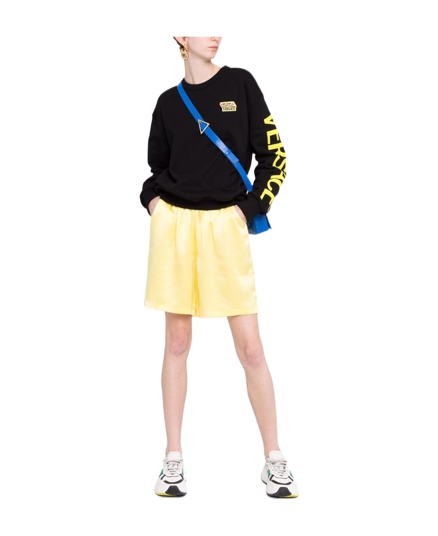 Versace La Greca Logo Sweatshirt In Black