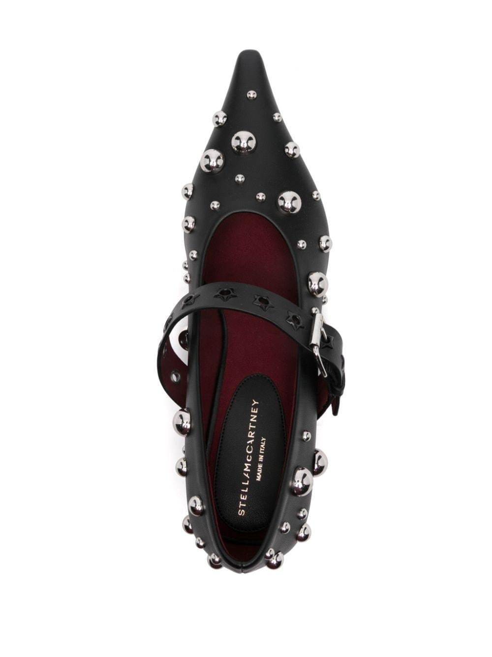 Stella Mccartney Black Elsa Studded Kitten Heels In Black