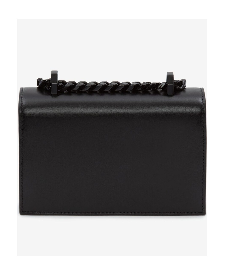 Alexander Mcqueen Crystal Skull Knuckle Leather Satchel