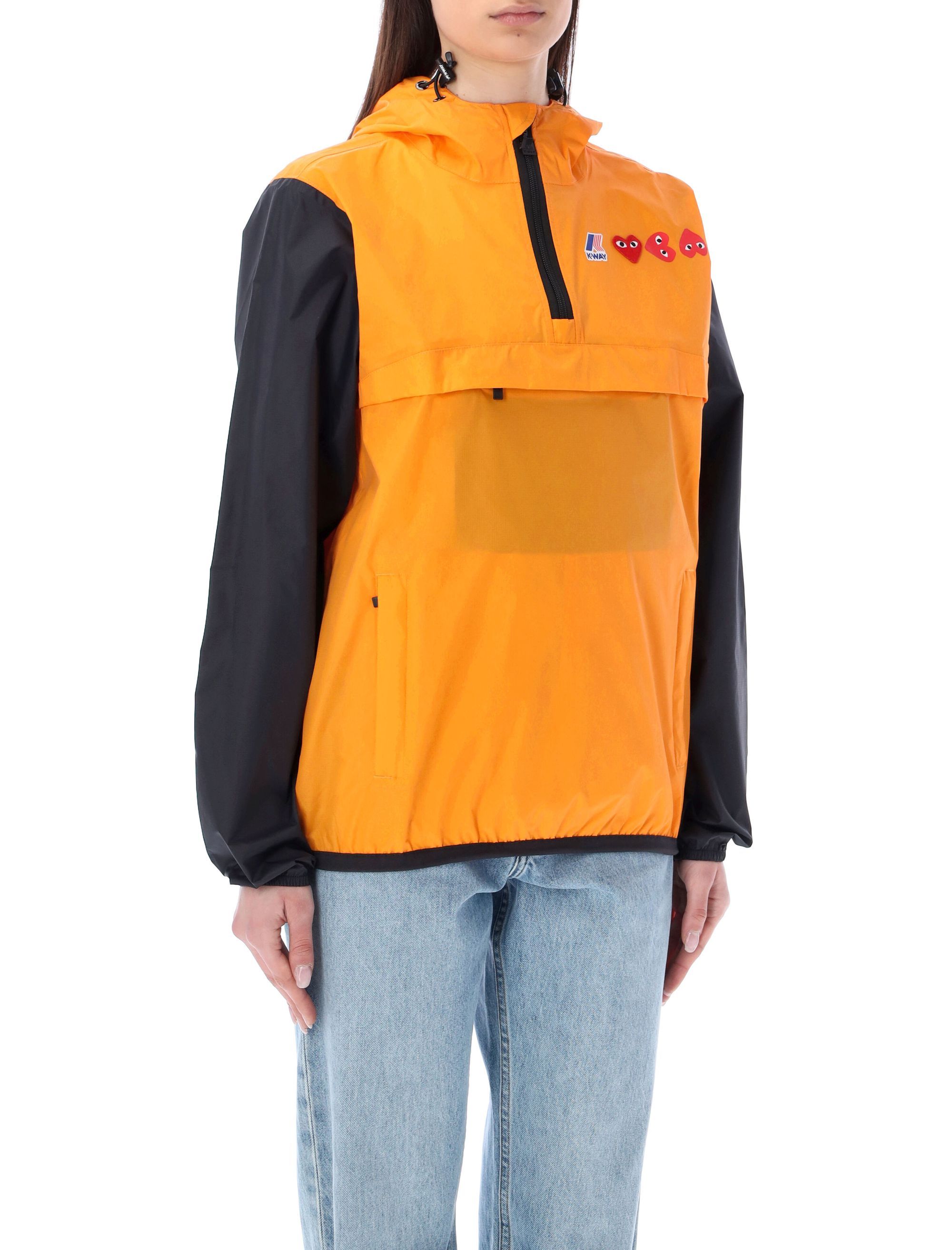 Comme Des Garçons Play Block Design Hoodie Drawstring Hem In Multicolor