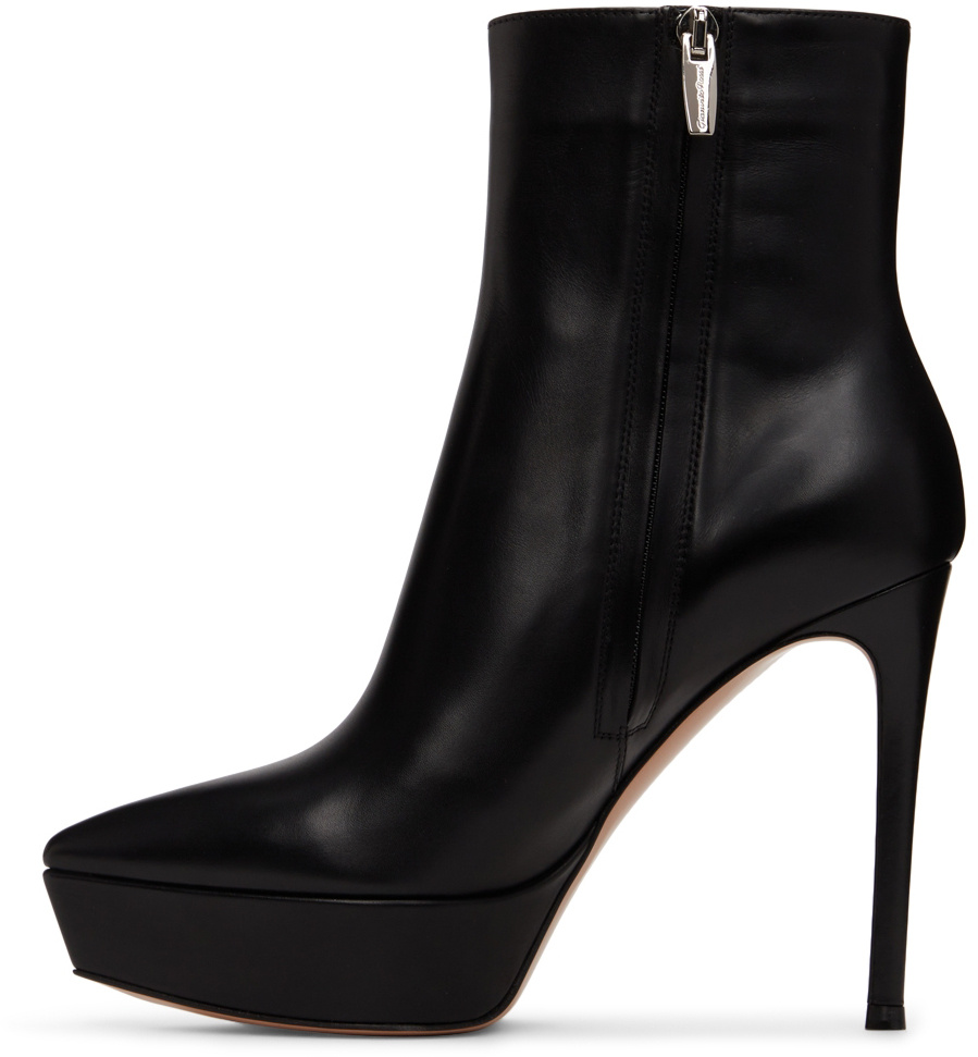 Gianvito Rossi Dasha 85 Leather Platform Ankle Boots In Black