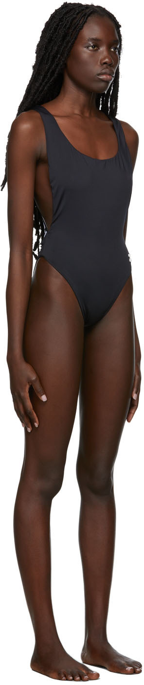 Off-white Logo-appliqué Swimsuit In Black