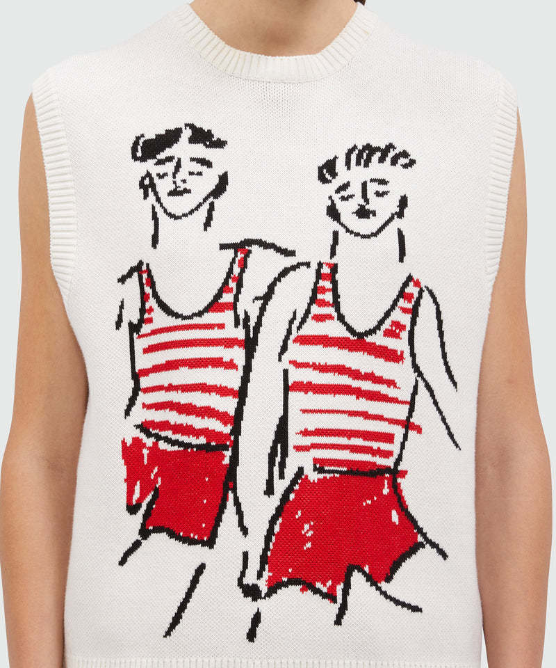 Msgm X Luke Edward Hall Sailors In Love Vest In White