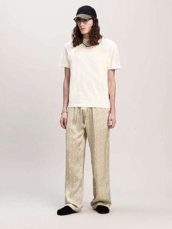 Palm Angels Monogram Printed Crewneck T-shirt In White