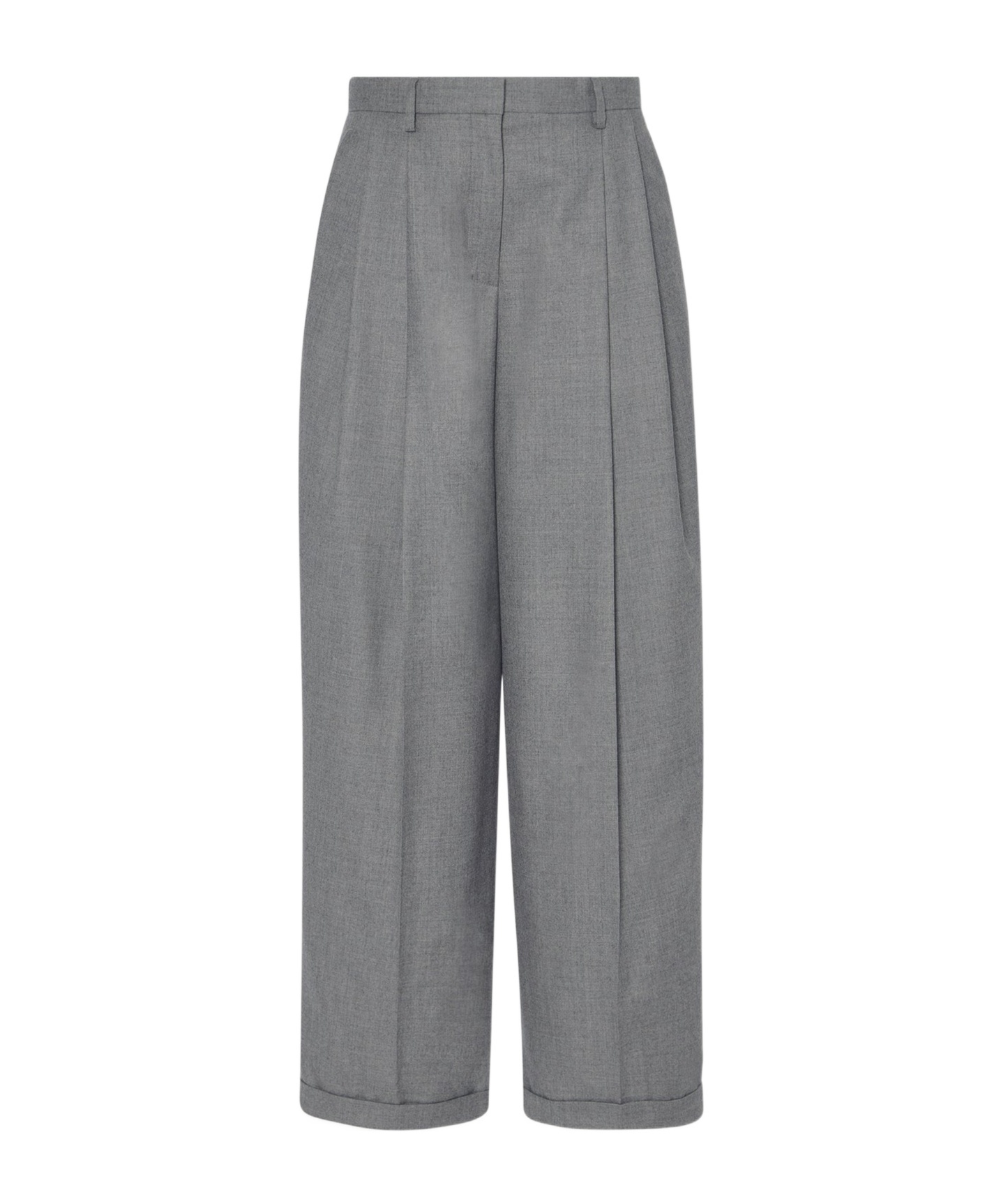 The Row Taliesin Virgin Wool Trousers In Gray