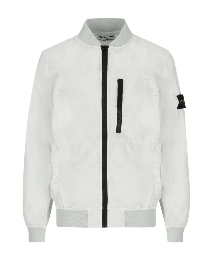 Stone Island Compass-logo Patch Jacket In Gray