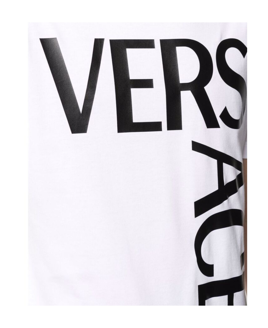 Versace Logo Printed Short Sleeved T-shirt In White