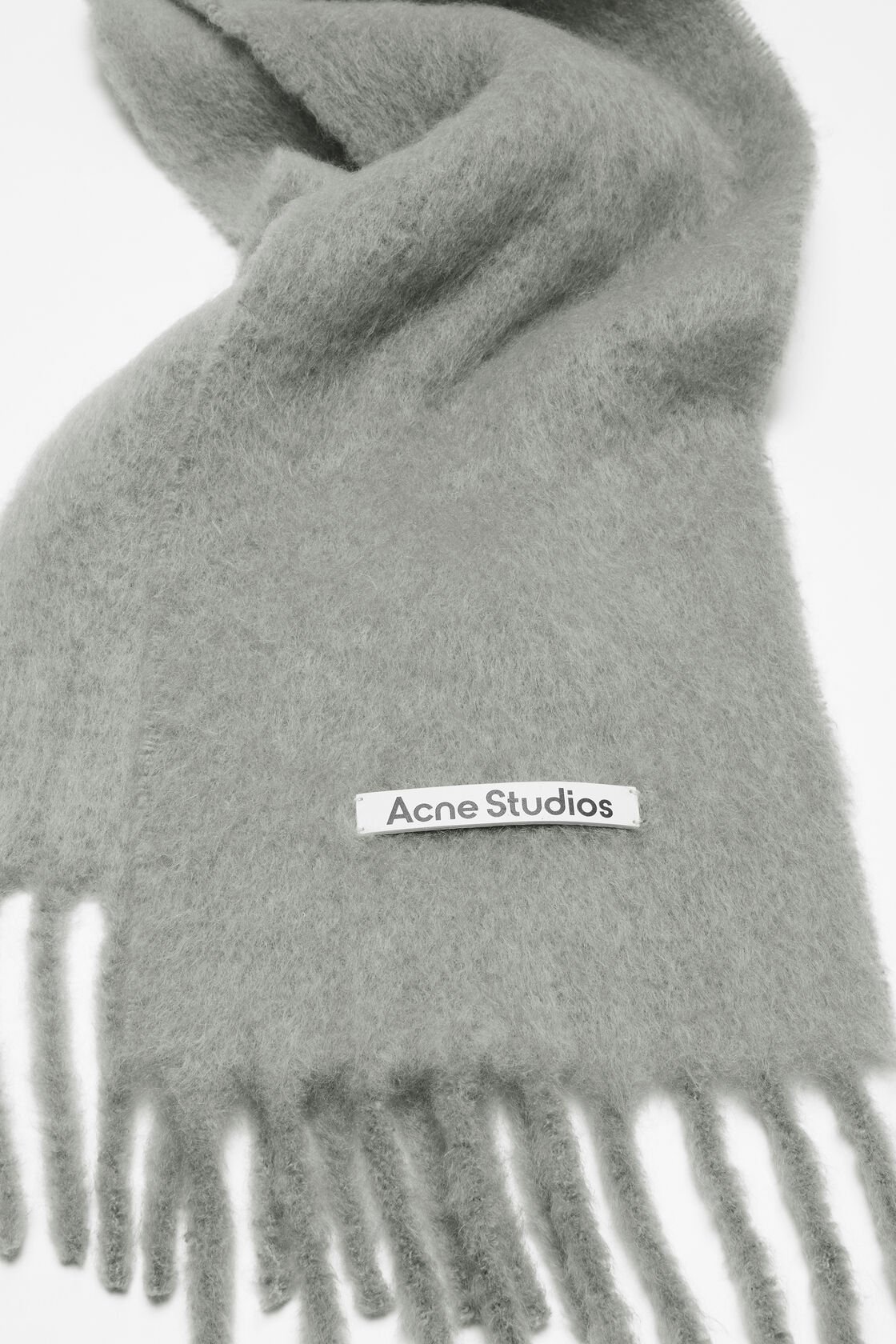 Acne Studios Fringed Scarf In Gray