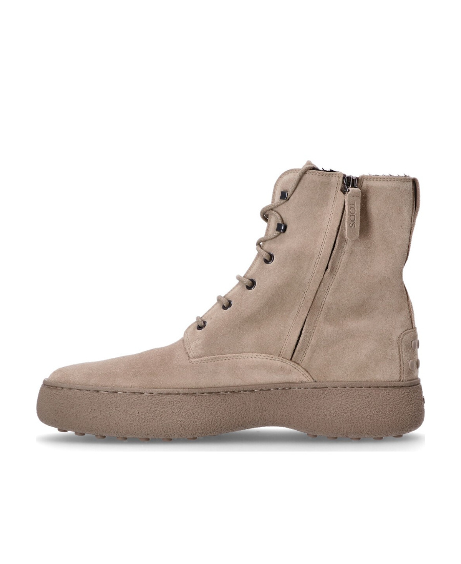 Tod's Round-headed Short Boots In Nude