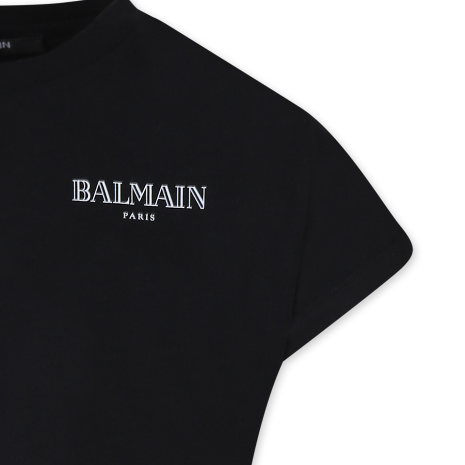 Shop Balmain Embroidered-logo T-shirt In Black
