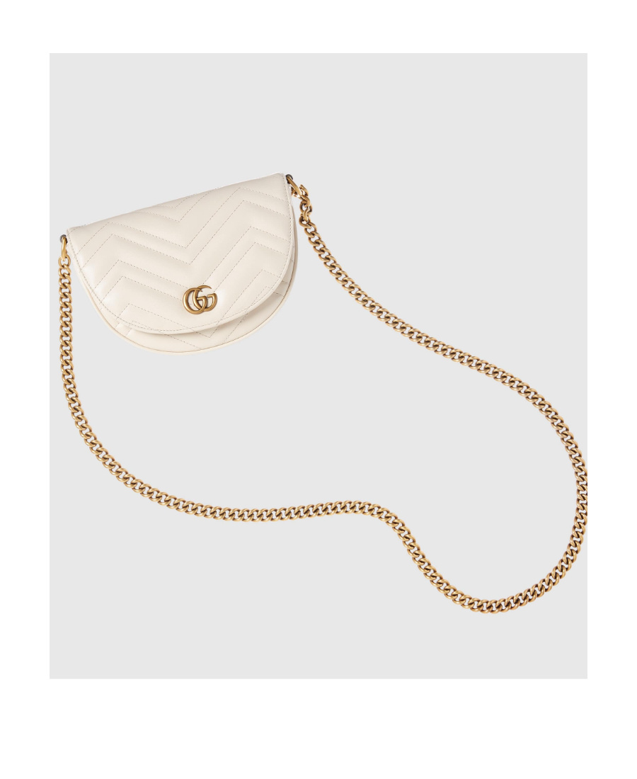 Gucci White Gg Marmont Mini Cross Body Bag In White