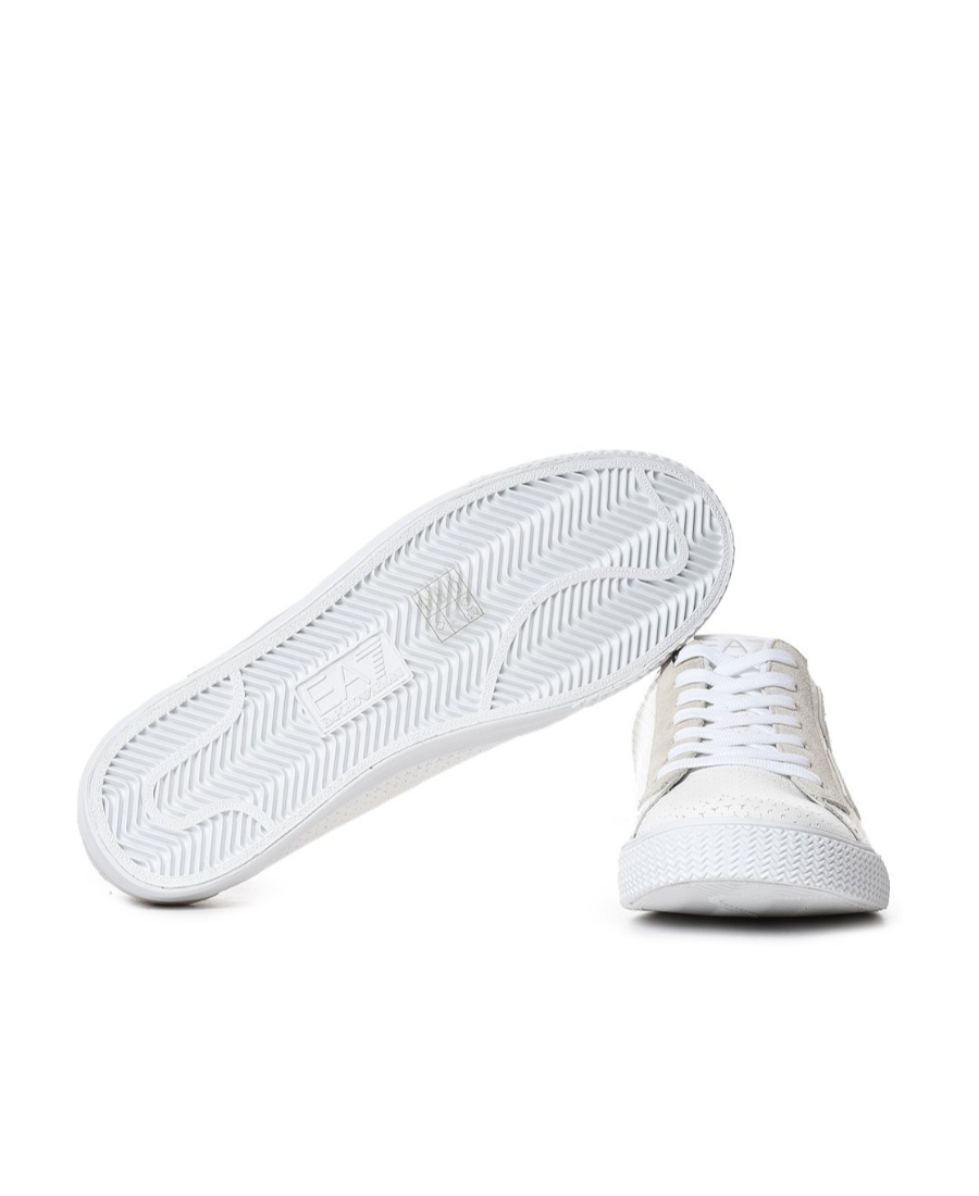 Ea7 Logo Details Casual Sports Shoes In White