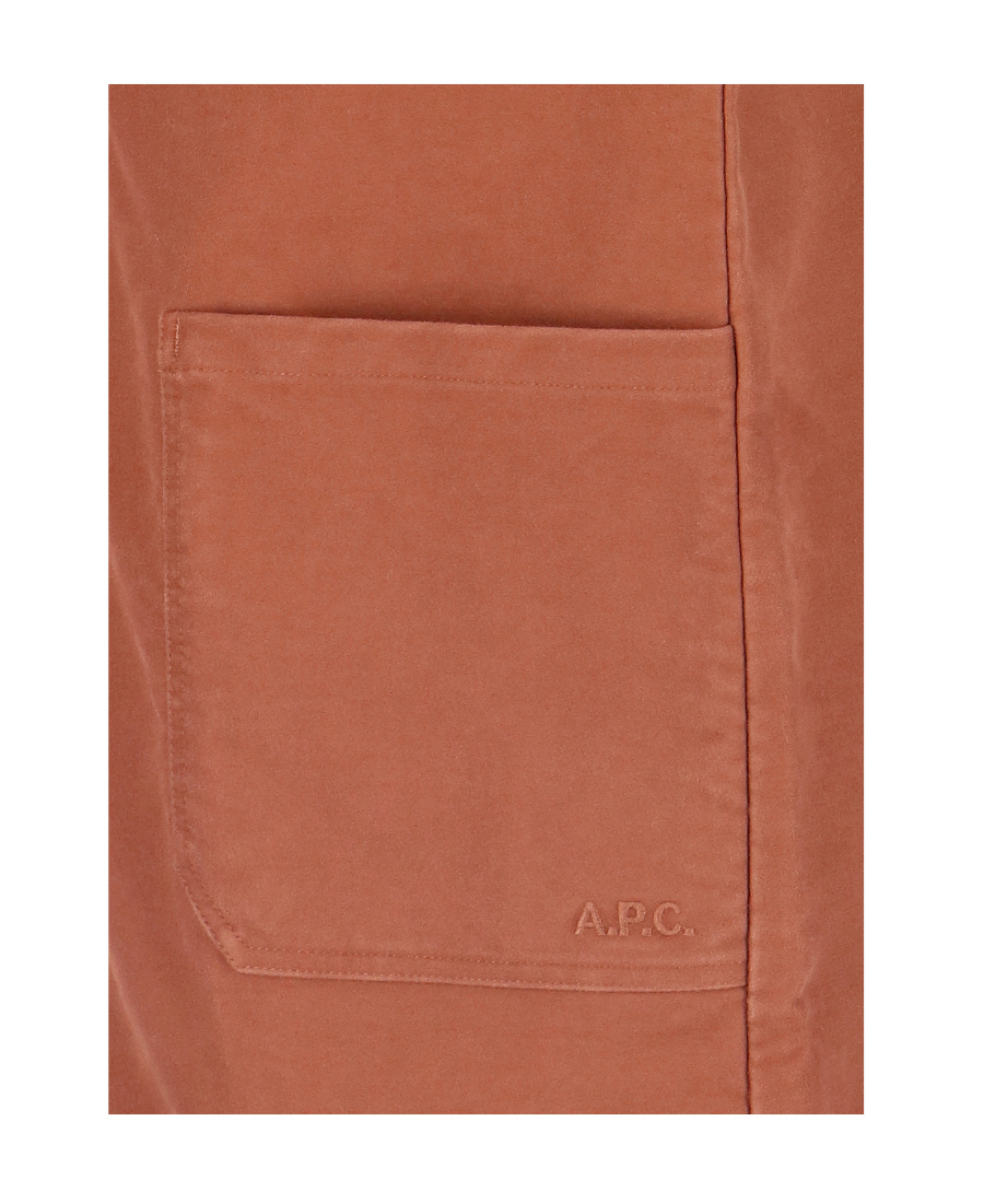 Apc Cotton Shirt Jacket In Brown