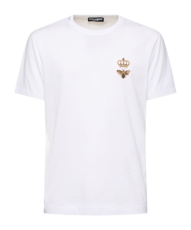Dolce & Gabbana Embroidered Cotton T-shirt In White