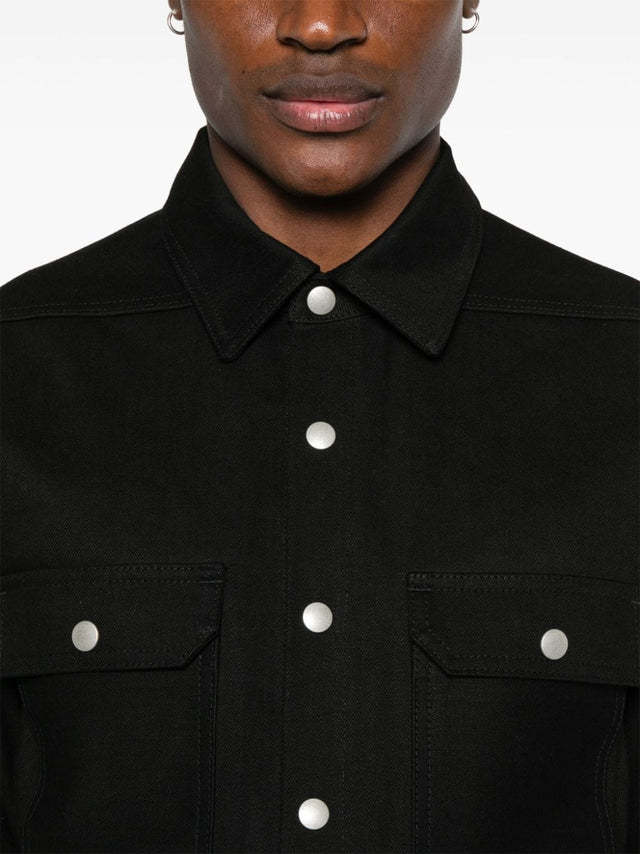 Rick Owens Drkshdw Porterville Denim Coat In Black