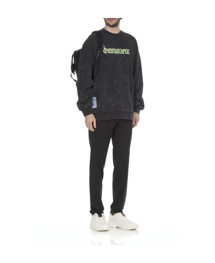 Mcq By Alexander Mcqueen Tie-dyed Sweater With Round Neck In Black