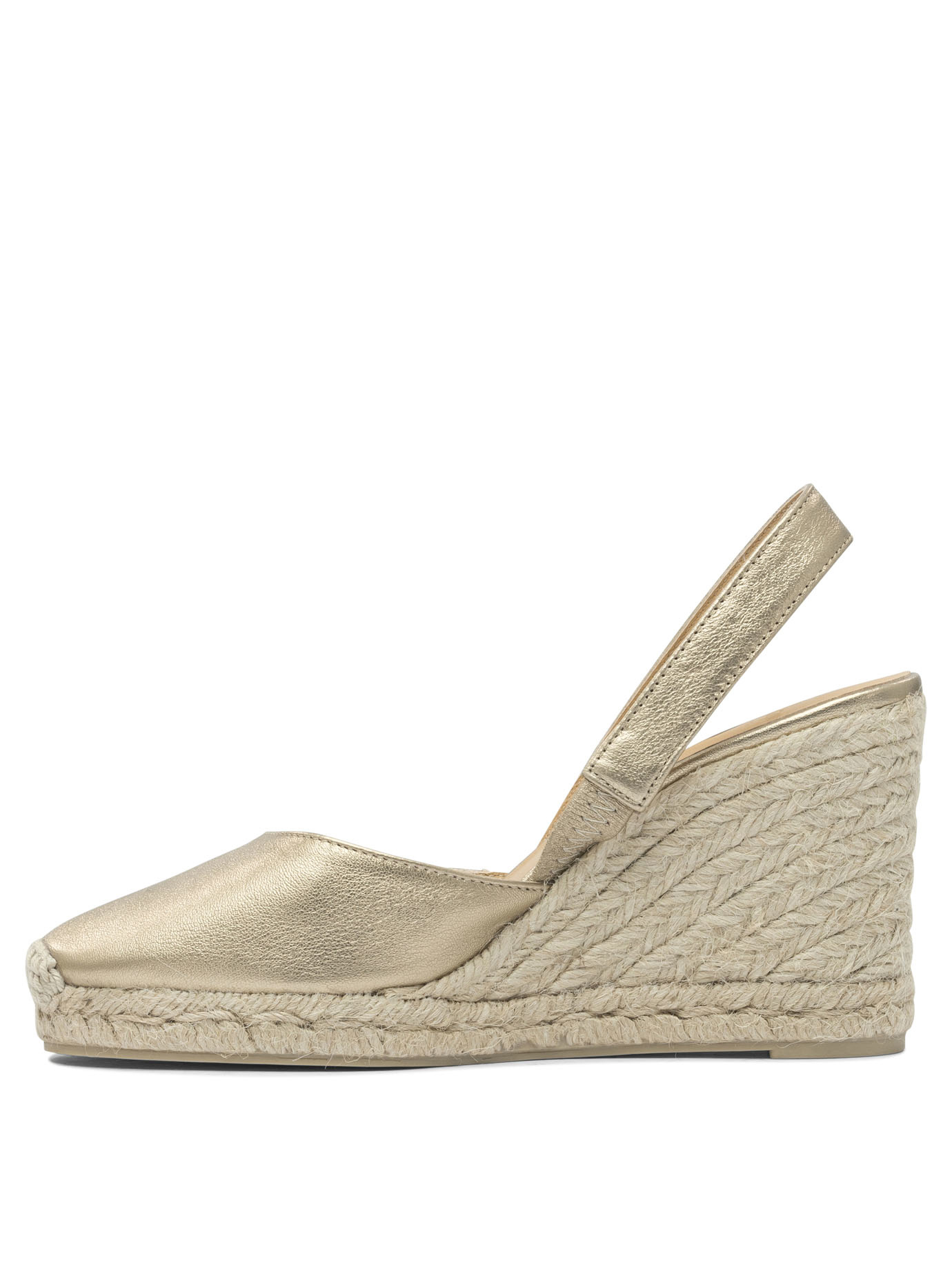 Castaã±er Square Toe Wedge Sandals In Brown