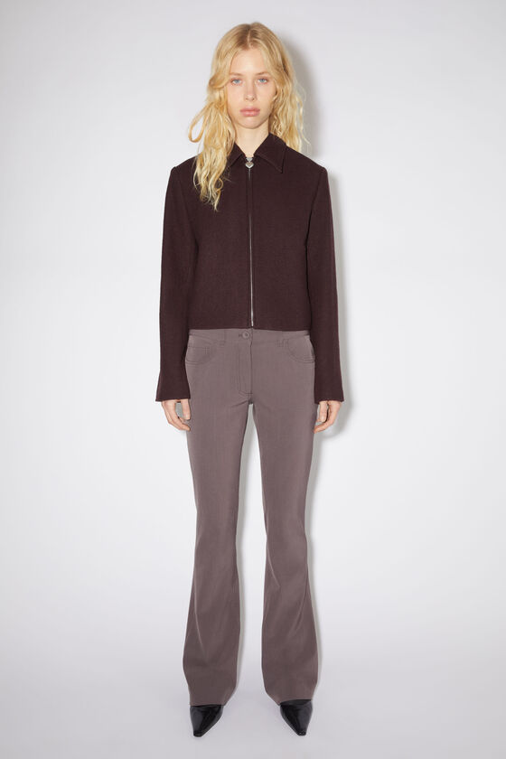 Acne Studios Low-rise Flared Trousers In Gray