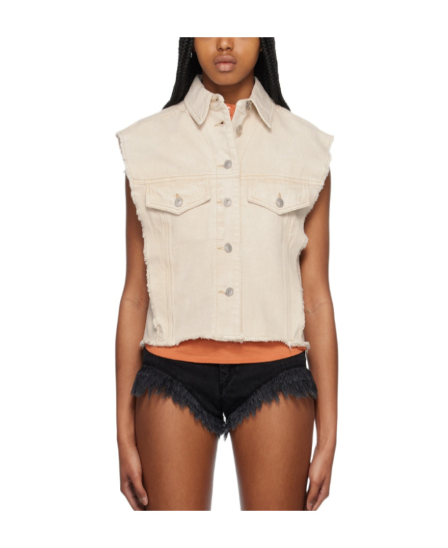 ISABEL MARANT ÉTOILE TYRA SLEEVELESS DENIM JACKET 