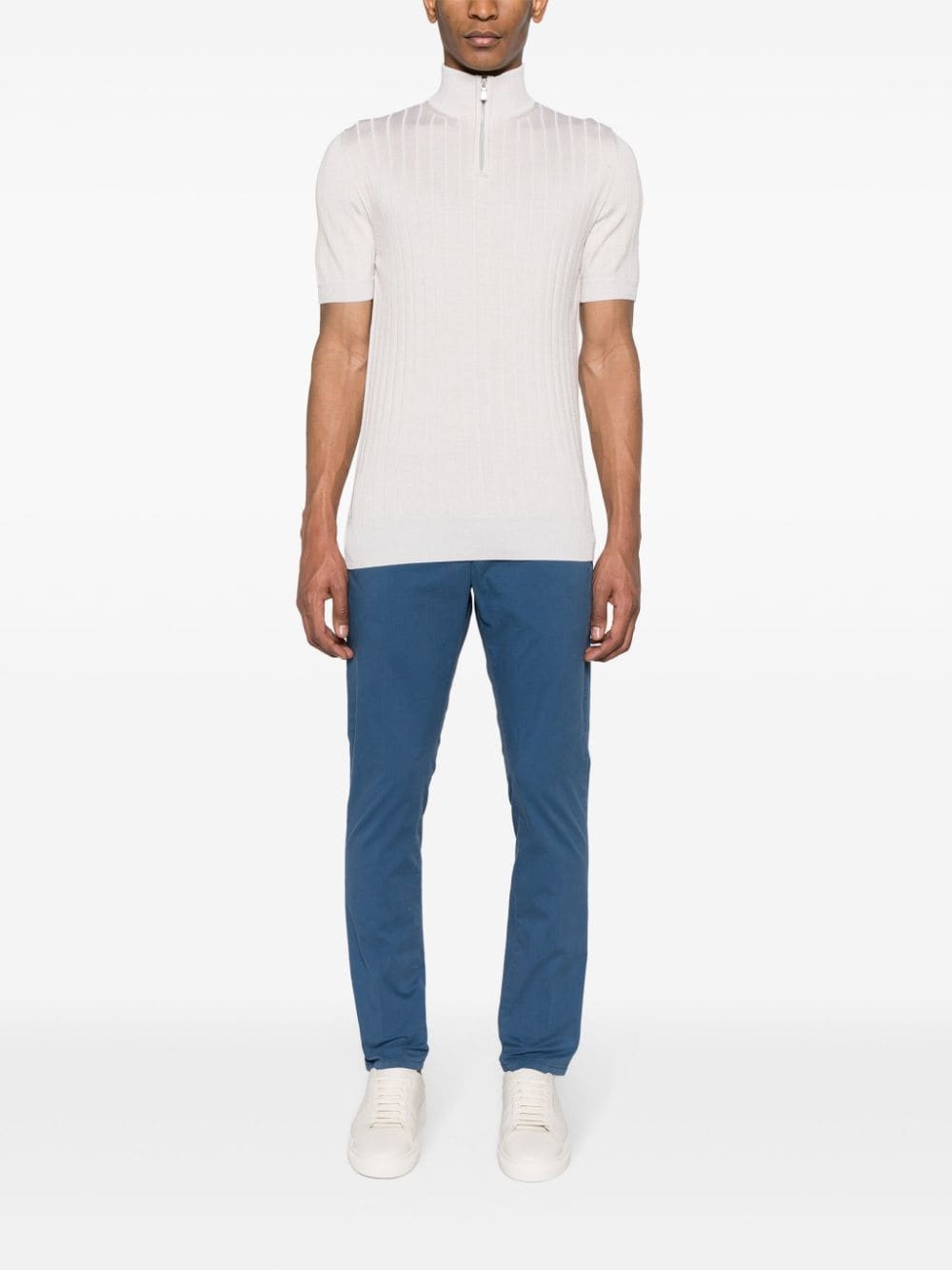 Dondup Tailored Trousers With Pockets And Loops In Blue