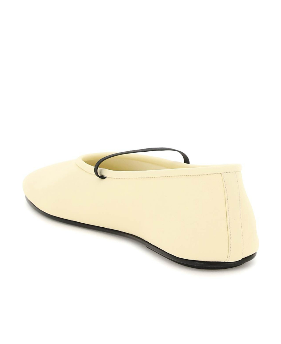 The Row Nappa Leather Ballet Slippers In Nude